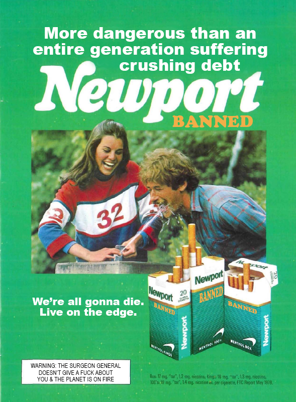 Newport Ad Crushing Debt